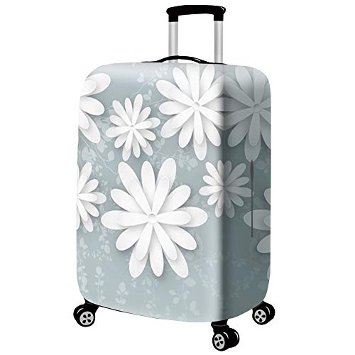 Haodasi Blume Grau Kofferhülle Reisekoffer Schutz (ohne Koffer) Größe XL Passt 29-32 Zoll, Elastisch Kofferschutzhülle Gepäckabdeckung von Haodasi