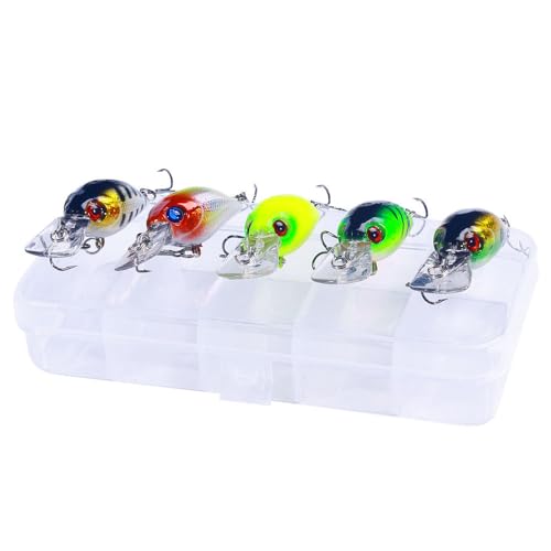 Haodream Karpfenforellen Köder Mit Haken Swimbait Fischerei 4 3 G 5 3 cm Künstliche Köder Crankbait Tackle 5pcs Set von Haodream