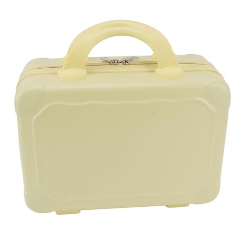 14-Zoll-Make-up-Koffer, Modischer ABS-Koffer mit Vielseitiger Aufbewahrung, Zuverlässig und Stilvoll, Kompakte Lösung mit 2-Wege-Reißverschluss-Design (Yellow) von Haofy