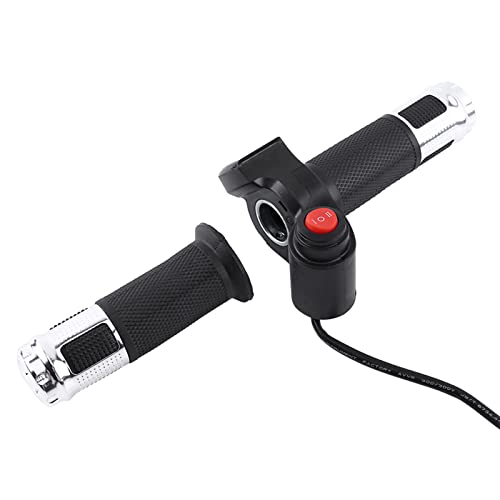 Electric Throttle with Key Kh Dx, 4 Colors Twist Throttle Grips 3 Speed with Led Display Screen Handle for Electric Bike, Electric Scooter Twist Grip (Silber) von Haofy