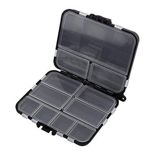 Haofy Tackle Box Organizer, Black 26 Individual Compartments Portable Fishing Baits Sturdy Plastic Storage Box von Haofy