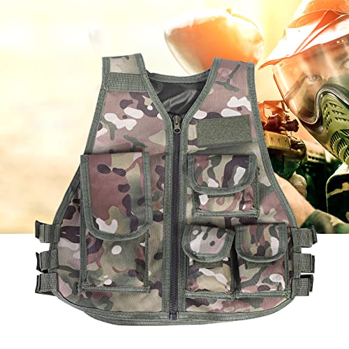 Haofy Tactical Vest for Kids, Children Waistcoat Military Camouflage Vest for Outdoors Games, Outdoor Vest Outdoor Tactical (CP-Tarnung S) von Haofy