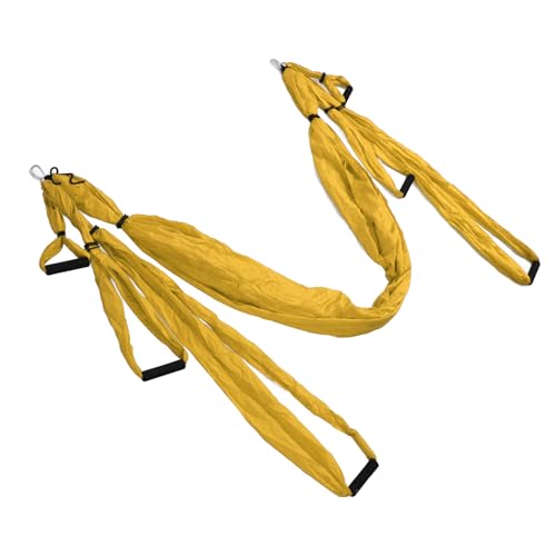 Vielseitiges Yoga-Schaukel-Hängematten-Anti-Schwerkraft-Inversions-Fitness-Sling-Set mit Verstellbarer Länge für den Innen- und Außenbereich (Yellow) von Haofy
