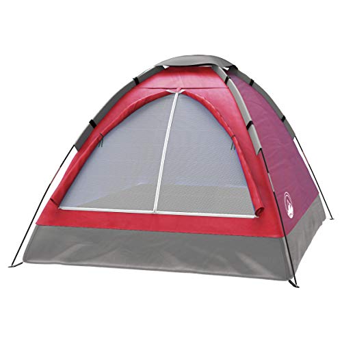 Wakeman Outdoor (rot) Kuppelzelt für 2 Personen – Regenfliege & Tragetasche – einfach aufzubauen – ideal für Camping, Rucksackreisen, Wandern Musikfestivals, 6.25’ x 4.80’ x 3.50’ von Wakeman