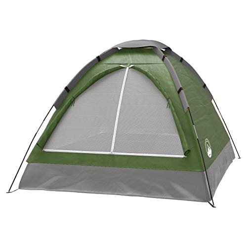 Wakeman Outdoor 2 Personen mit Regenfliege und Tragetasche, leichtes Zelt für Rucksackreisen, Wandern oder Strand, Grün Kuppelzelte – Camping von Wakeman