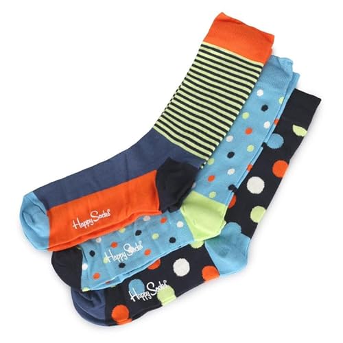 Happy Socks 3er Pack Sonderangebot Gemusterte Lustige Socken Geschenkbox Baumwolle für Damen & Herren, 41-46 von Happy Socks