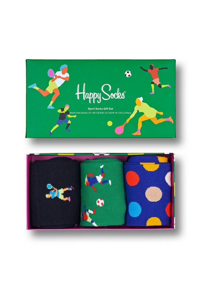 Happy Socks Freizeitsocken Happy Socks SPORTS SOCKS GIFT SET 3PACK XSPO087300 Mehrfarbig von Happy Socks