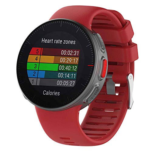 HappyTop Armband kompatibel für Polar Vantage V Watch, Silikon Sport Watch Band Ersatz Handgelenk Strap (rot) von HappyTop