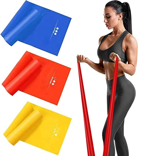 Haquno 3 Pack Exercise Resistance Bands Set with 3 Resistance Levels-1.5M/1.8M/2M Exercise Bands Resistance for Women and Man,Ideal for Strength Training, Yoga, Pilates… von Haquno