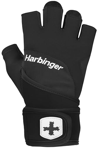 Harbinger Training Grip Wristwrap 2.0 Handschuhe für Gewichtheber, Unisex, Schwarz, Large von Harbinger