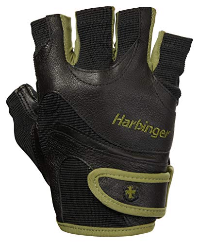 Harbinger FlexFit Fitness Handschuh Herren, Gewichtheber Handschuhe, Waschmaschinengeeignet, Schwarz/Grün, L von Harbinger