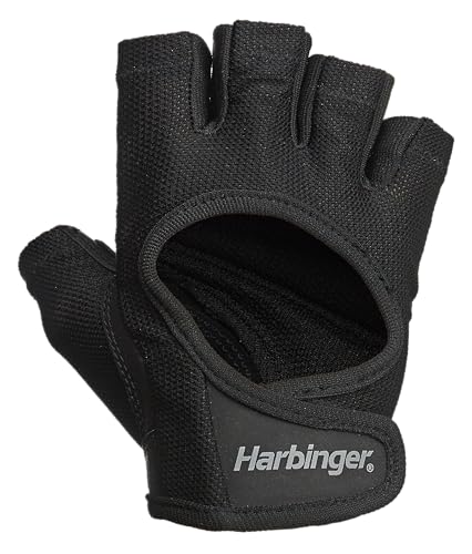 Harbinger Power Fitness Handschuh, Gewichtheber Handschuhe, Waschmaschinengeeignet, Schwarz, L von Harbinger
