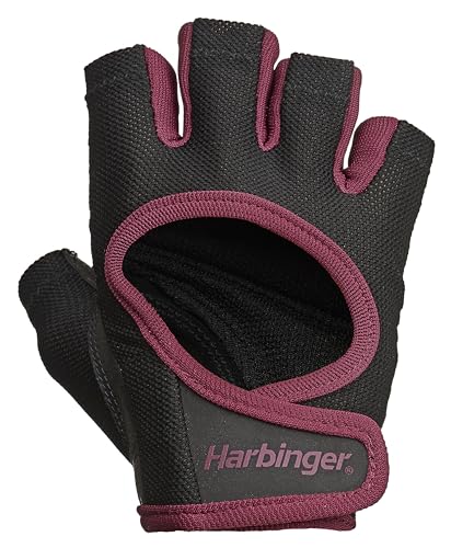 Harbinger Power Fitness Handschuh Damen, Gewichtheber Handschuhe, Waschmaschinengeeignet, Merlot, M von Harbinger
