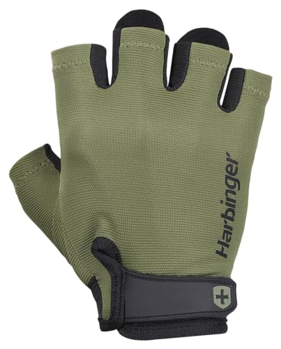 Harbinger Power 2.0 Handschuhe für Gewichtheber, Unisex, Grün, Large von Harbinger