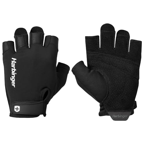 Harbinger Pro Gloves 22249 Lightweight and Flexible Gloves with Improved Breathability for Moderate Support, Medium, Unisex, Black, S von Harbinger