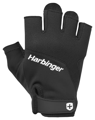 Harbinger Training Grip Gloves, Handschuhe zum Schwergewichtheben für besseren Handflächenschutz, Small, Unisex, Schwarz von Harbinger