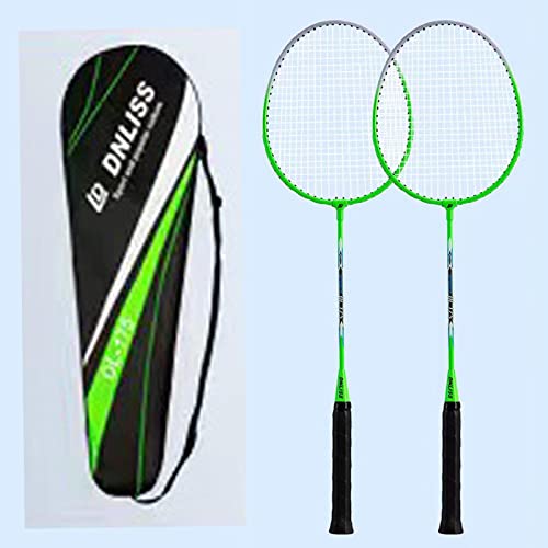 Harilla 2-teiliges Badmintonschläger-Badminton-Ausrüstung, langlebig, professionelles 2-Spieler-Set, Badmintonschläger für Erwachsene und Jugendliche, die, GRÜN, mit Aufbewahrungstasche von Harilla