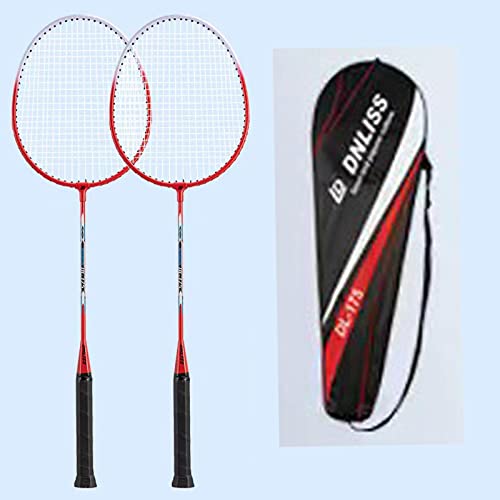 Harilla 2-teiliges Badmintonschläger-Badminton-Ausrüstung, langlebig, professionelles 2-Spieler-Set, Badmintonschläger für Erwachsene und Jugendliche, die, Rot, mit Aufbewahrungstasche von Harilla