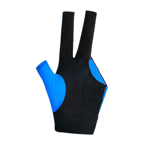 Harilla 3-Finger-Billardhandschuh, elastischer Handschuh, Linke Hand, Leichter Snooker-Queue-Handschuh, Pool-Queue-Handschuh für Frauen und Männer, Blau von Harilla