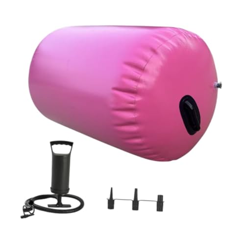 Harilla Aufblasbare Gymnastikmatte, aufblasbarer Tumbling Roller mit Pumpe, DamenGymnastikfass für Übungen im Freien, Cheerleading, Rosa von Harilla