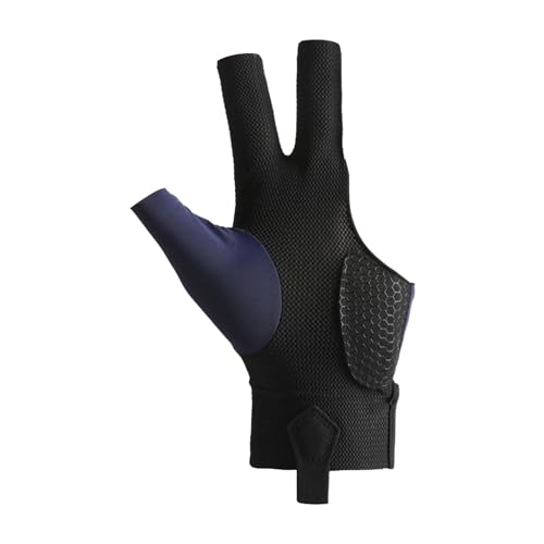 Harilla Billardhandschuh, 3-Finger-Poolhandschuh mit verstellbarem Handgelenk, für Erwachsene, Spielhandschuhe, Sportzubehör, Queue-Sporthandschuh, Blau von Harilla