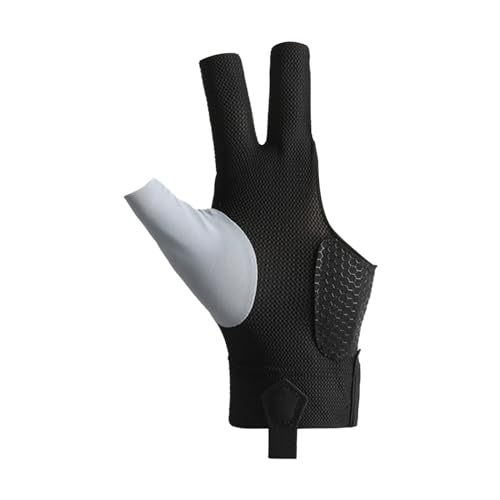 Harilla Billardhandschuh, 3-Finger-Poolhandschuh mit verstellbarem Handgelenk, für Erwachsene, Spielhandschuhe, Sportzubehör, Queue-Sporthandschuh, grau von Harilla