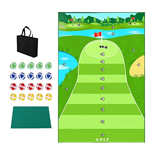 Harilla Golf-Schlagmatte, tragbar, verbessern Sie Ihre Golffähigkeiten mit Bällen, langlebiges Golfspiel-Set, Golf-Putting-Matte für Spiel, Hinterhof, Schwammmatte von Harilla