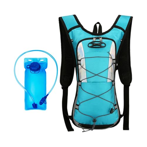 Harilla Trinkrucksack mit 2 l Trinkblase Wasserrucksack Rucksack für Männer Frauen Reflektierender Hydro Water Daypack zum Laufen , Hellblau von Harilla