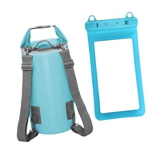 Harilla Wasserdichter Dry Bag-Rucksack mit Telefontasche Rolltop-Aufbewahrungstasche hält die Ausrüstung trocken für Wasserpark, Schwimmen, Bootfahren, Blau von Harilla
