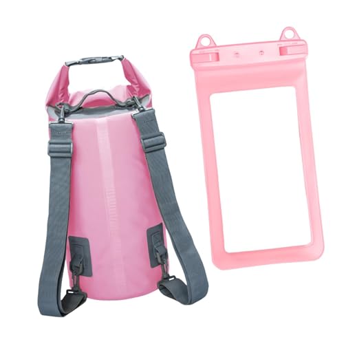 Harilla Wasserdichter Dry Bag-Rucksack mit Telefontasche Rolltop-Aufbewahrungstasche hält die Ausrüstung trocken für Wasserpark, Schwimmen, Bootfahren, ROSA von Harilla