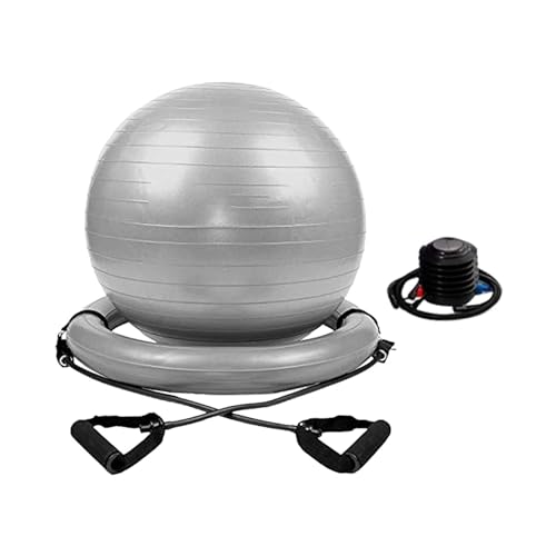 Harilla Yoga-Ball-Stuhl-Set, mit aufblasbarer Ringbasis, PVC 25,59 Zoll Durchmesser, Fitness-Ball, Übungs-Pilates-Ball für Heim-Fitnessstudio, drinnen, Frauen von Harilla