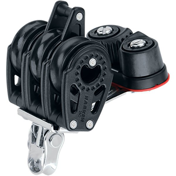 Harken Triple Carbo Block 29 Mm With Cam Cleat And Becket Pulley Silber von Harken