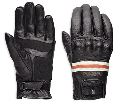 Harley Davidson Herren Leder Motorrad Biker Handschuhe Reaver mit Harter und geformter Knöchelschutz Schutzhandschuhe, XL von Harley Davidson