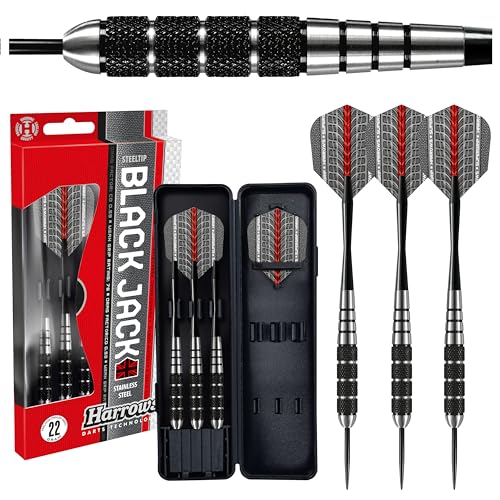 Harrows Black Jack Dartpfeile, Tungsten-Look Silber Silber 22 g von Harrows