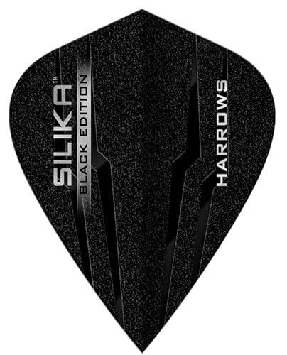 Harrows Dart Silika Black Edition Dart Flight speziell laminiert Dartflight Set Zubehör für Steeldarts und Softdarts (Kite) von Harrows