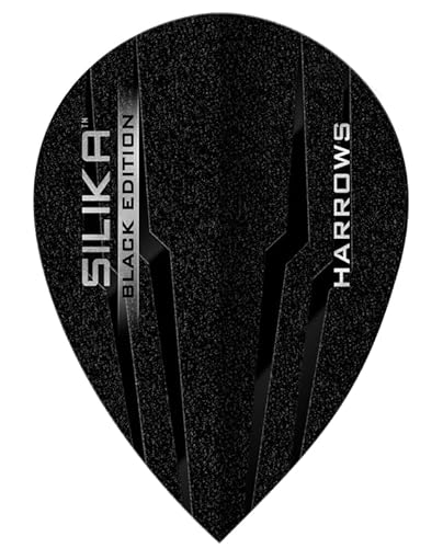 Harrows Dart Silika Black Edition Dart Flight speziell laminiert Dartflight Set Zubehör für Steeldarts und Softdarts (Pear) von Harrows