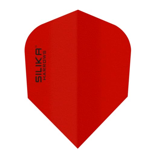 Harrows Dart Silika Solid Plain Dart Flight speziell laminiert Dartflight Set Zubehör für Steeldarts und Softdarts (Rot) von Harrows