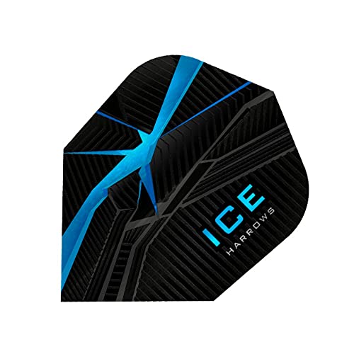 Harrows Ice Recut | 100 Mikron Dart Flights, 1 Set mit 3 Flights, Standard Nr. 6, Aqua Blue von Harrows