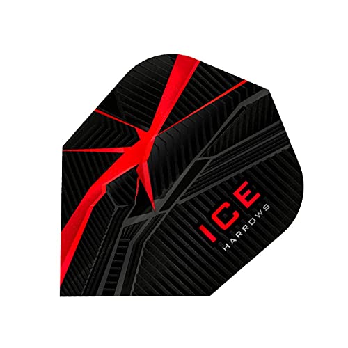 Harrows Ice Recut Dart-Flights, 100 Mikron, 1 Set mit 3 Flights, Standard Nr. 6, Rot von Harrows