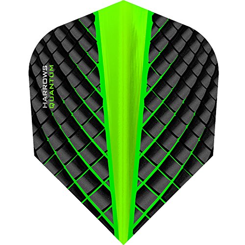 Harrows Quantum Dart Flights, 100 Micron – Standard – 3D Effekt – 1 Set (3), grün von Harrows