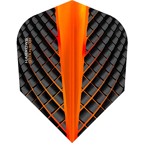 Harrows Quantum Dart-Flights, 100 Mikrometer, Standard, 3D-Effekt, 10 Sets (30 Stück) (Orange) von Harrows
