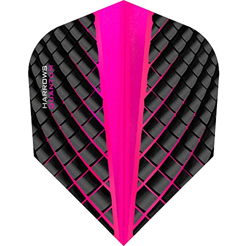 Harrows Quantum Dart-Flights, 100 Mikron, Standard, 3D-Effekt, 5 Sets (15 Stück) (Pink) von Harrows