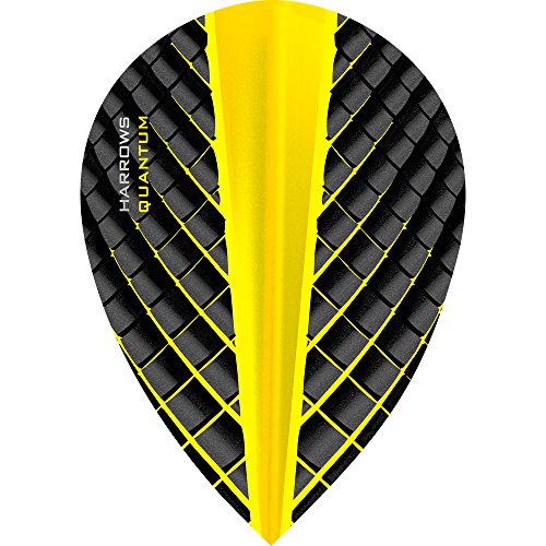 Harrows Quantum Dart-Flights, 100 Mikron, birnenförmig, 3D-Effekt, 10 Sets (30) (gelb) von Harrows