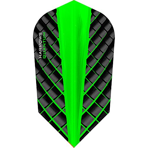 HARROWS Quantum Dart Flights, 100 Micron – Slim – 3D – Effekt 10 Sets (30), grün von Harrows