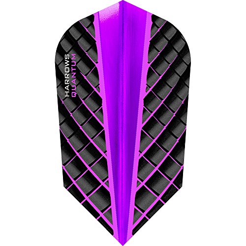 Harrows Quantum Dart-Flights, 100 Mikron – Schlanke Form – 3D-Effekt  – 10 Sets (30), violett von Harrows