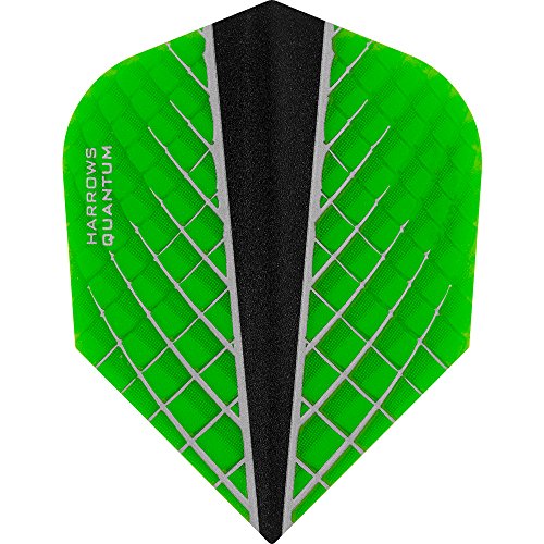 Harrows Quantum X Dart-Flights, 100 Mikron, Standard, 3D-Effekt, 10 Sets (30) (grün) von Harrows