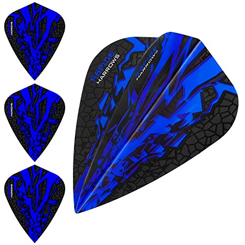 Harrows Rapide X-Dart Flights, 100 Micron – Kite – 5 Sets (15), blau von Harrows