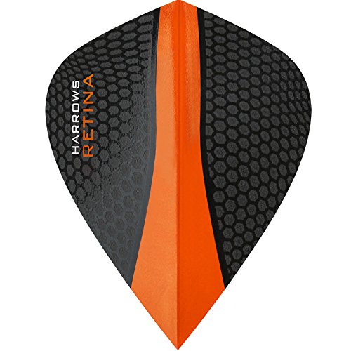 Harrows Retina Dart-Flights, 100 Mikron, extra stark, Drachen, 10 Sets (30) (orange) von Harrows