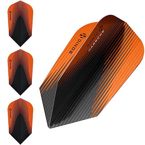 Harrows Sonic X-Dart Flights, 100 Micron – Slim – 5 Sets (15), Orange von Harrows