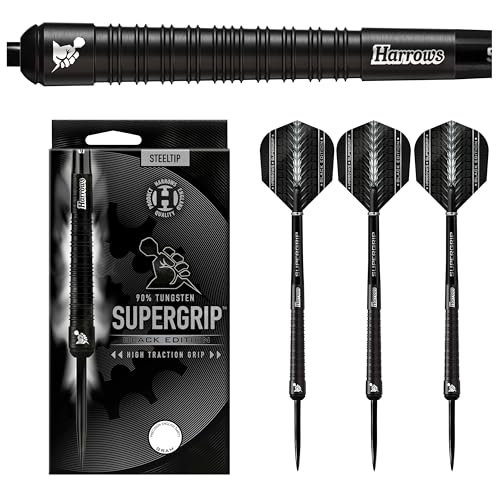 Harrows Supergrip Black 90% - Steeldarts 26 Gramm von Harrows